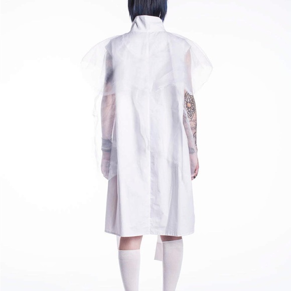 Avant-garde layered white dress, ethereal punk rebel artist. Only 1 exists - Picture 4 of 5